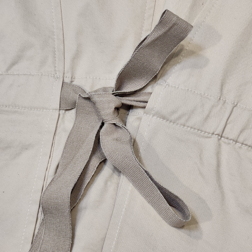 Pinko trench coat women's 6 ivory cotton mini pleated double chest Made in Italy - Picture 10 of 14